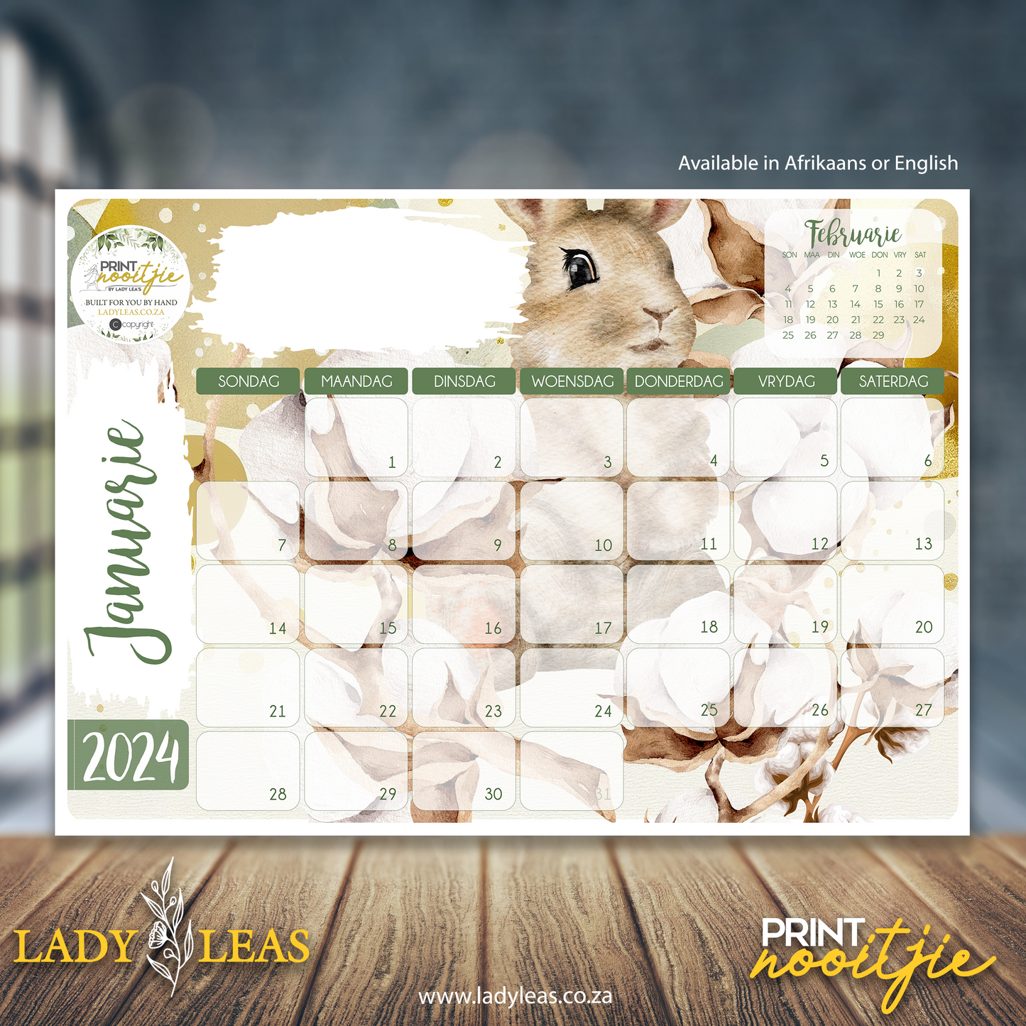 BUNNY COTTON DESKPAD