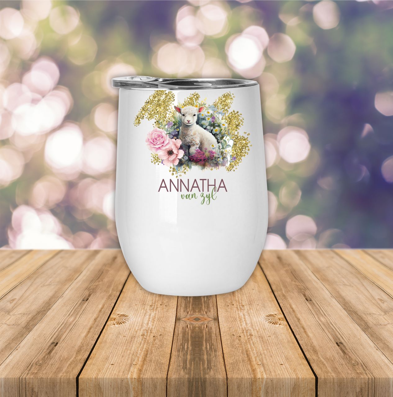 Little Lamb Golden Wine Tumbler