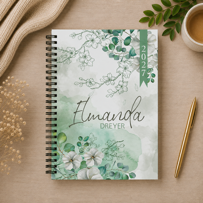 WHITE BLOSSOMS 1 DAY DIARY 2027