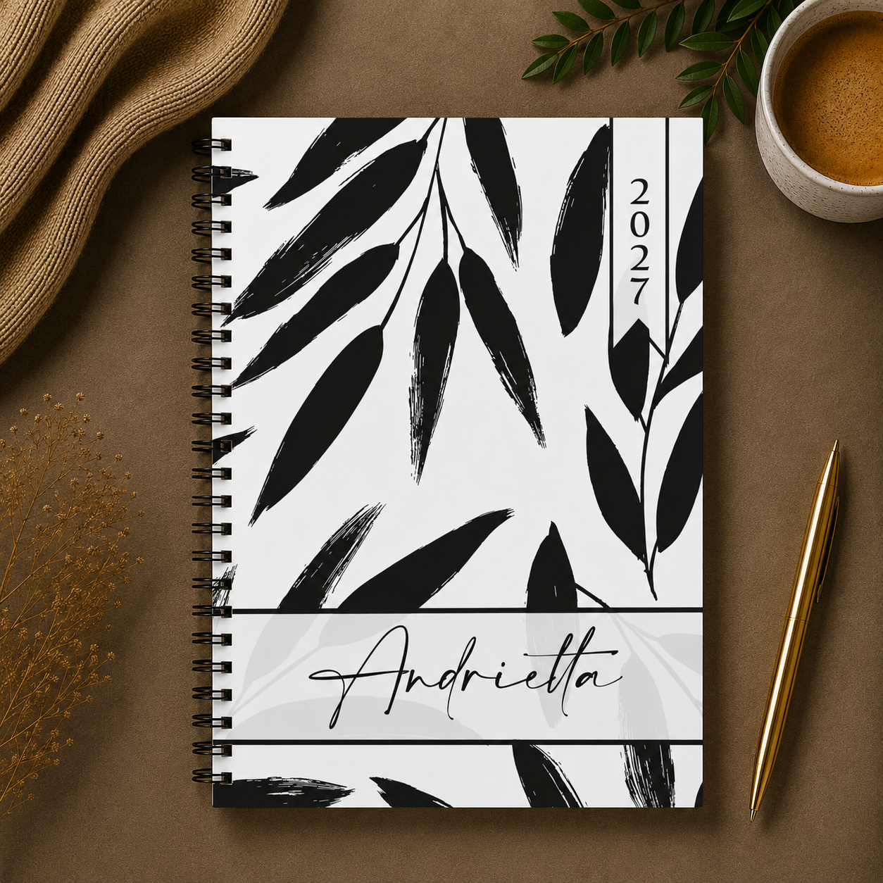 BLACK LEAVES 1 DAY DIARY 2027