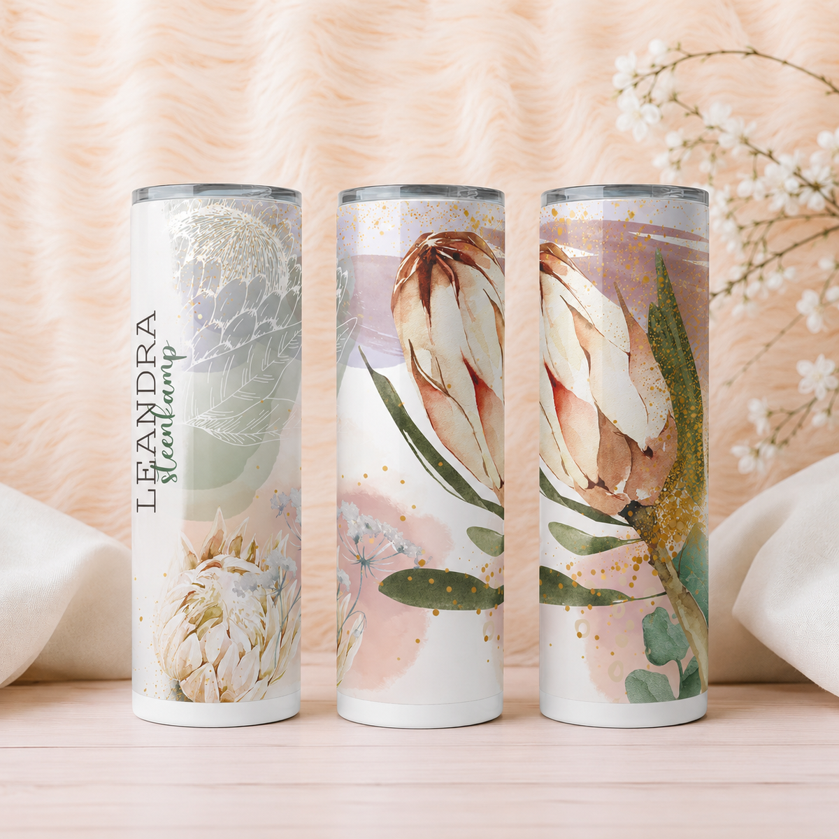 FLORAL PROTEA SKINNY TUMBLER