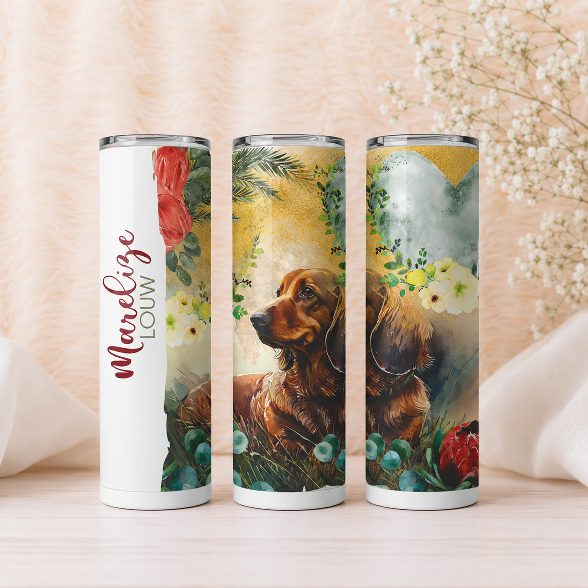 BROWN DACHSHUND PROTEA TUMBLER