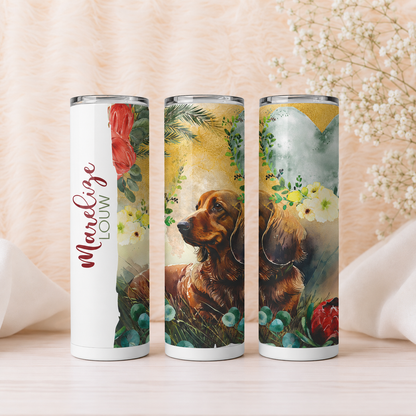 BROWN DACHSHUND PROTEA TUMBLER