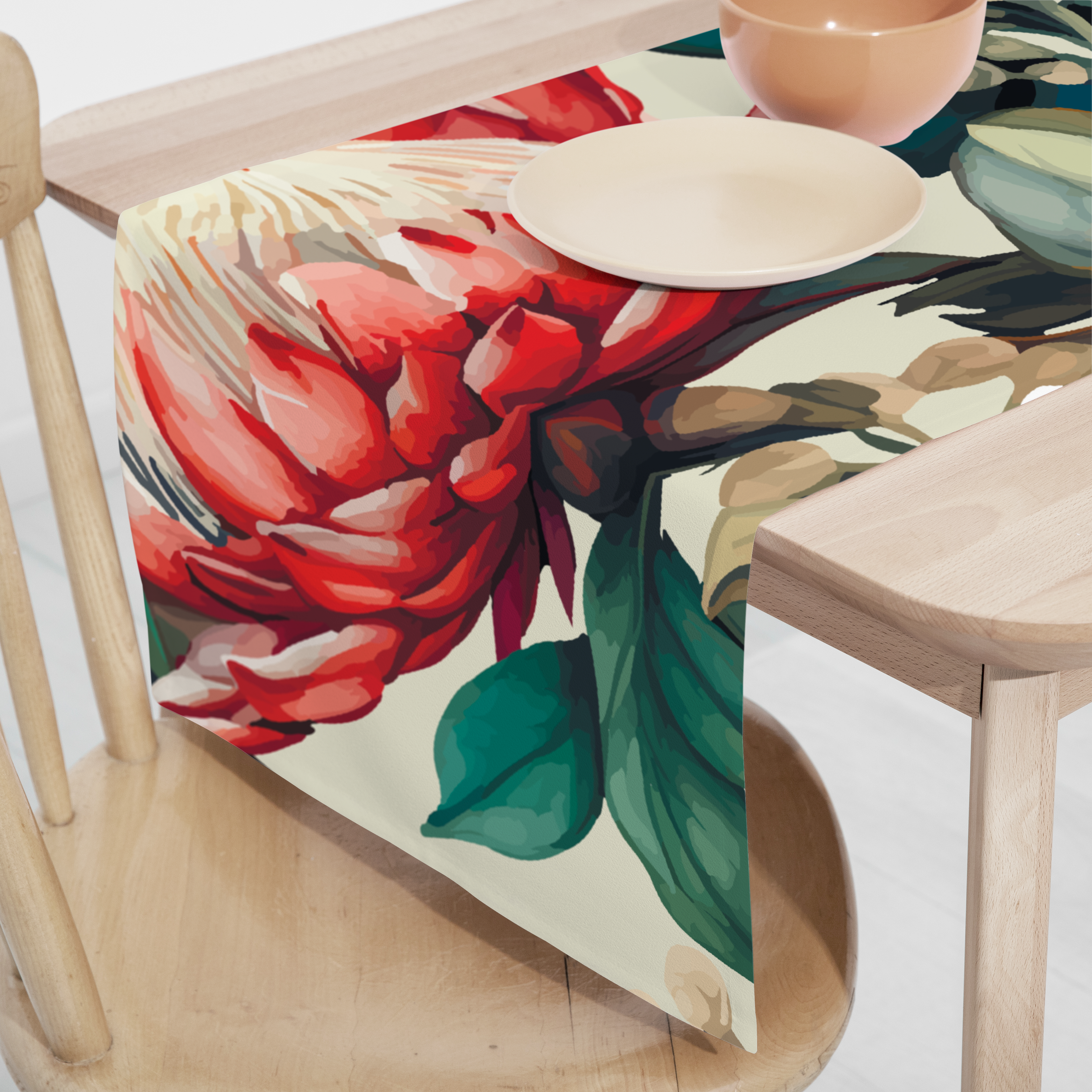 PROTEA BURGANDY GREEN RUNNER