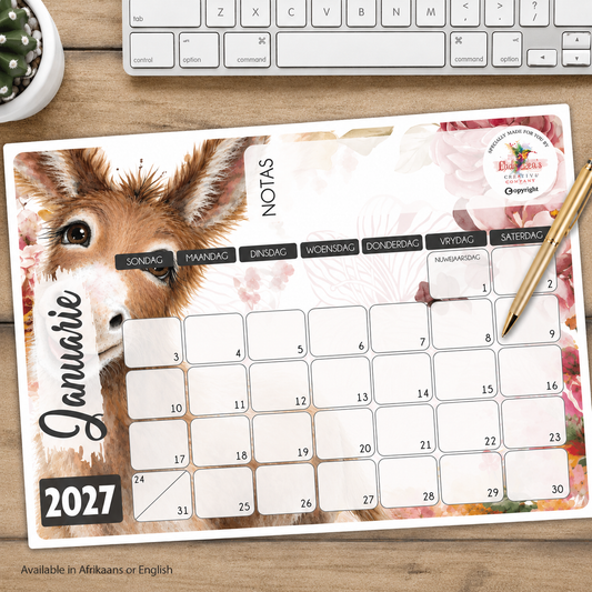 SMILING DONKIE FLORAL DESKPAD 2027