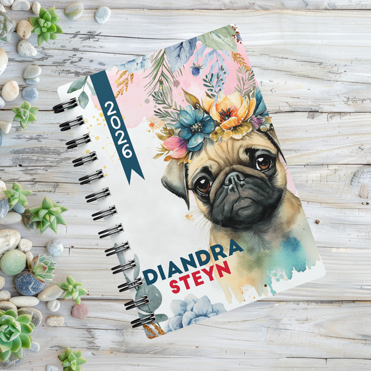 FLORAL PUG 1 DAY DIARY 2026