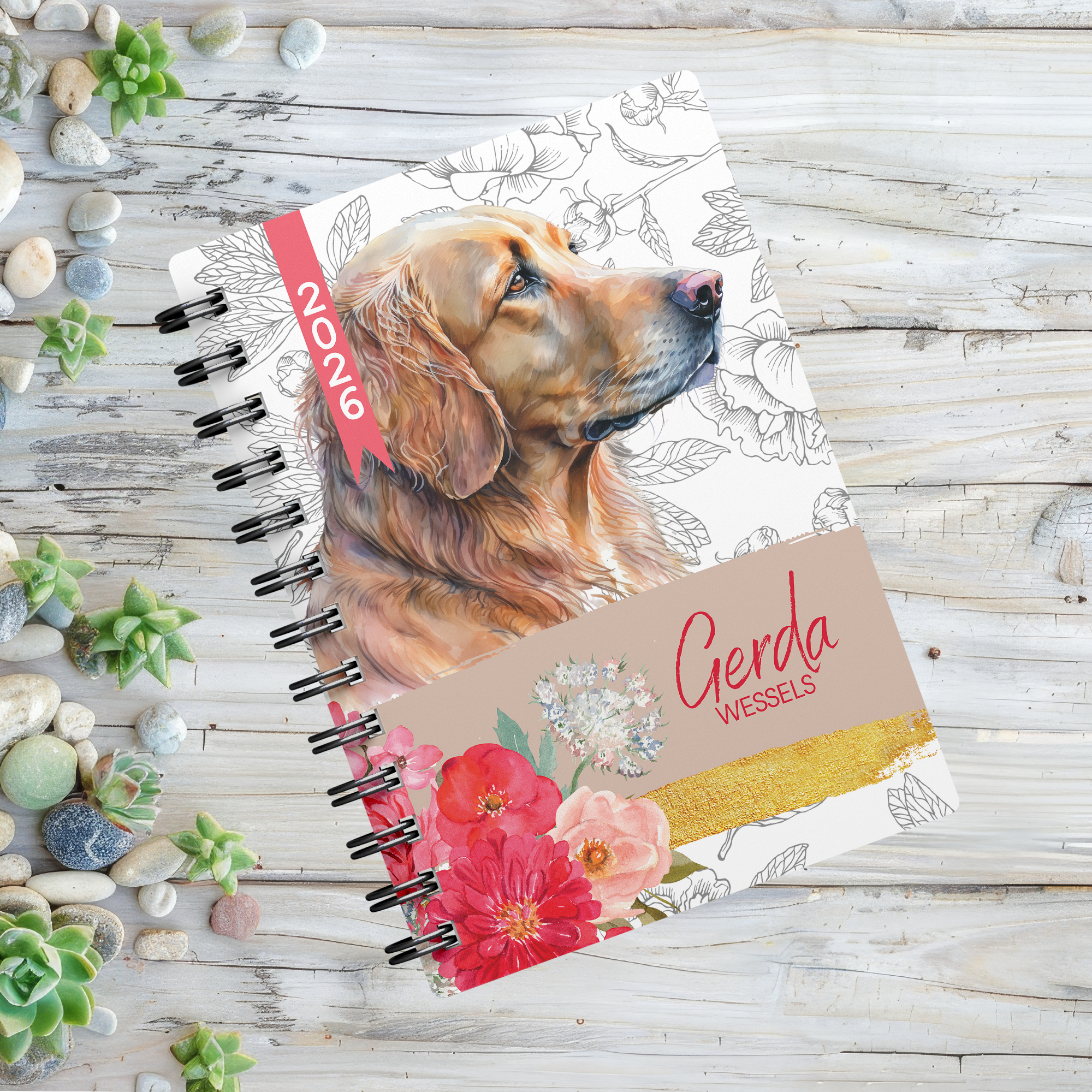 FLORAL LABRADOR 1 DAY DIARY 2026