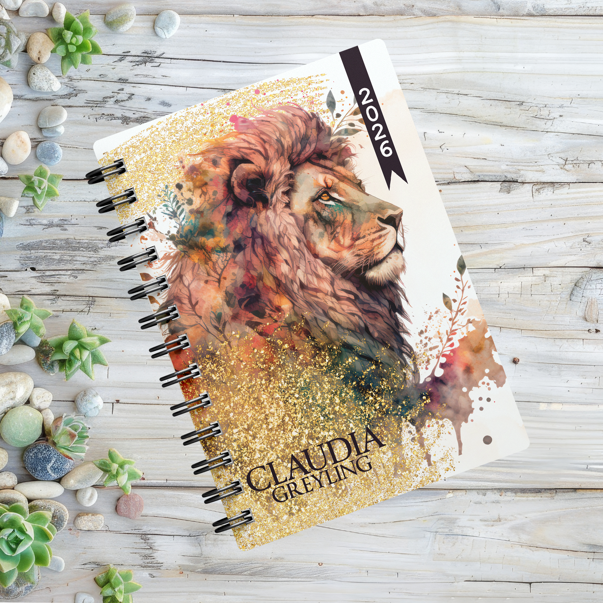 FLORAL LION 1 DAY DIARY 2026