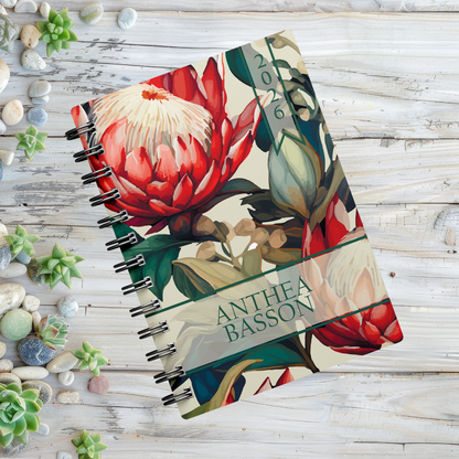 PROTEA BURGANDY GREEN 1 DAY DIARY 2026