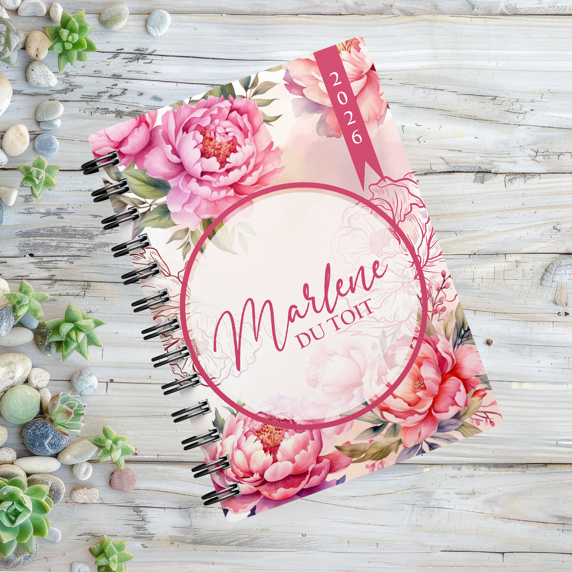 WATERCOLOR PEONIES 1 DAY DIARY 2026