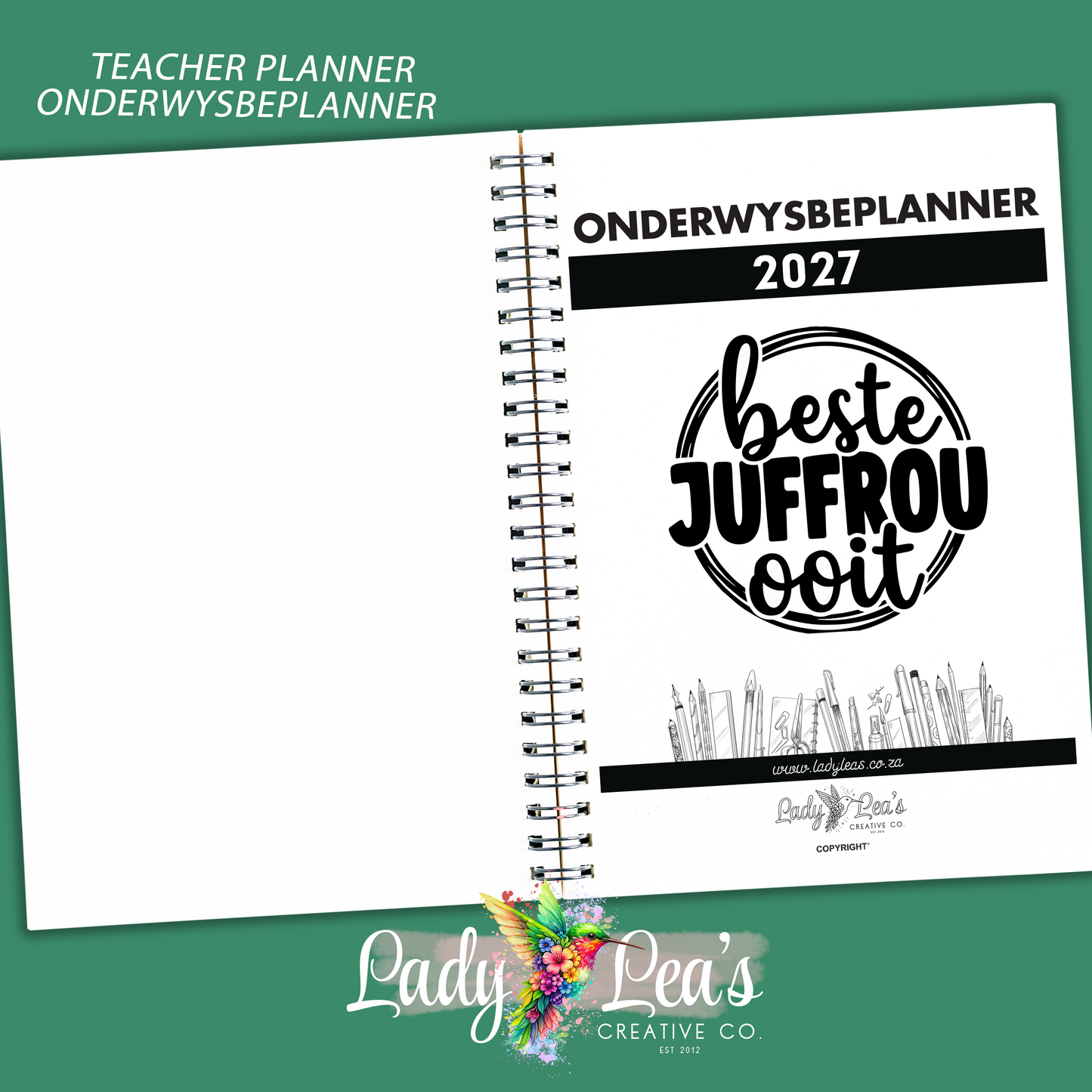 WATERCOLOR JACK RUSSEL TEACHER PLANNER 2027