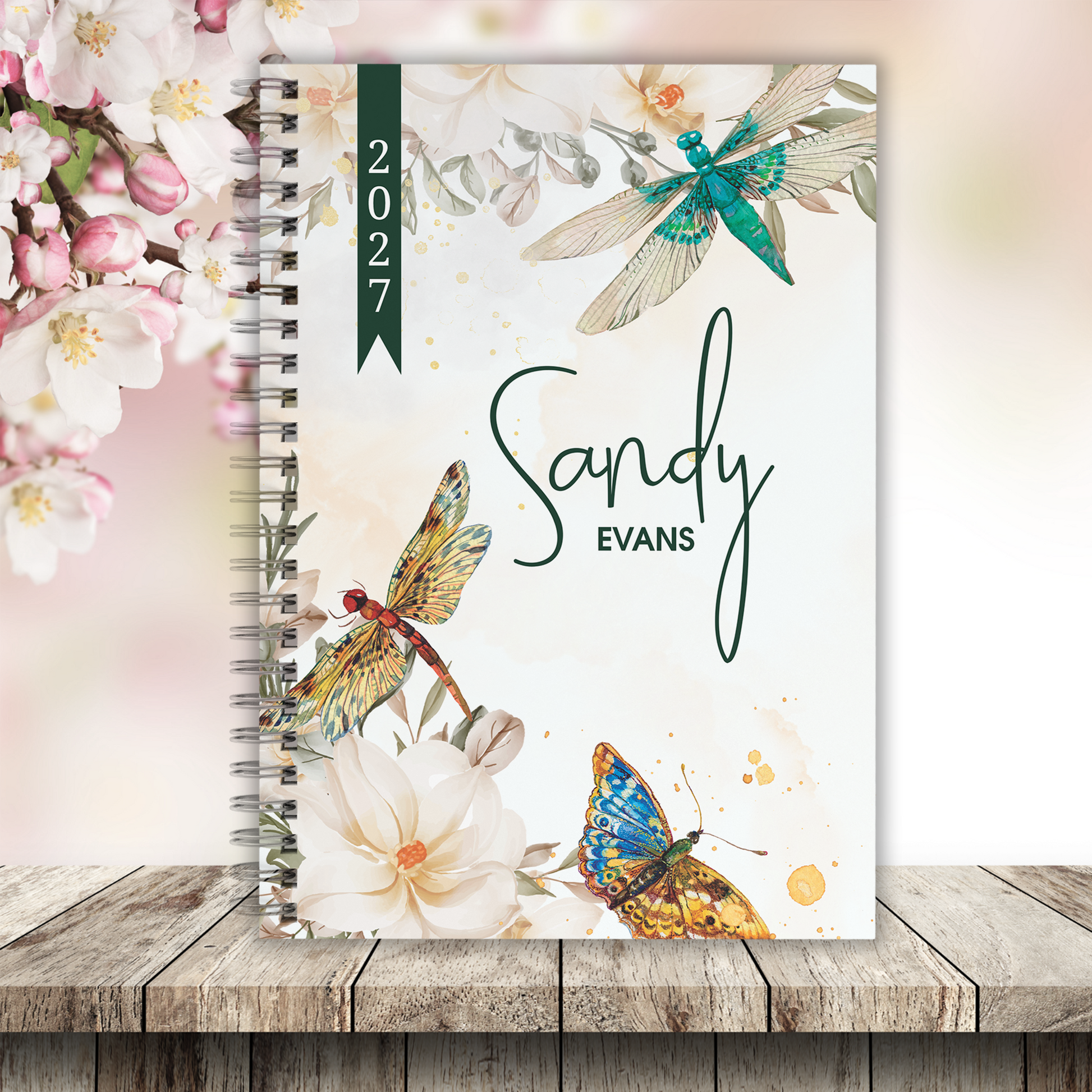 Custom cover diary  with Dragonflies 2027 Diary