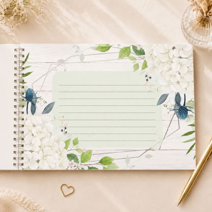 WHITE WOODEN FLOWER WEDDING GUESTBOOK