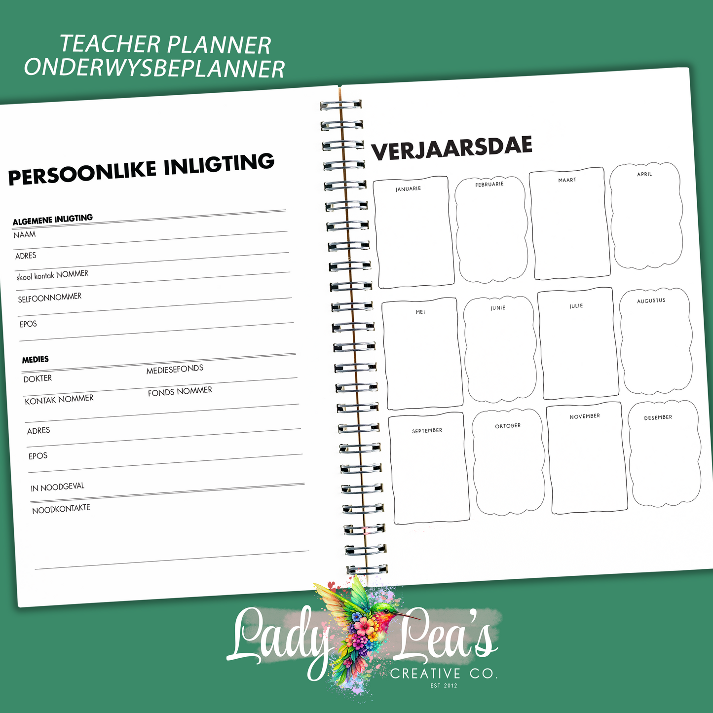 WATERCOLOR JACK RUSSEL TEACHER PLANNER 2027