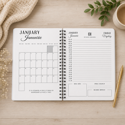 BLACK LEAVES 1 DAY DIARY 2027