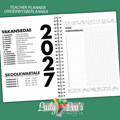 WATERCOLOR JACK RUSSEL TEACHER PLANNER 2027