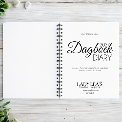 PROTEA BURGANDY GREEN 1 DAY DIARY 2027