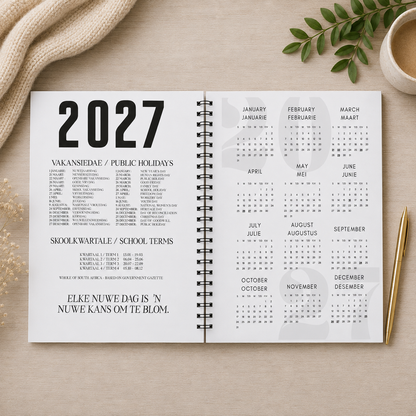 BLACK LEAVES 1 DAY DIARY 2027