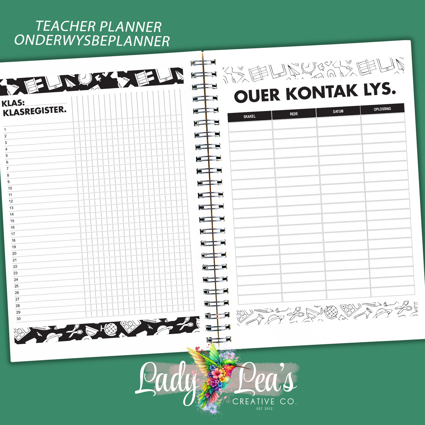 WATERCOLOR JACK RUSSEL TEACHER PLANNER 2027