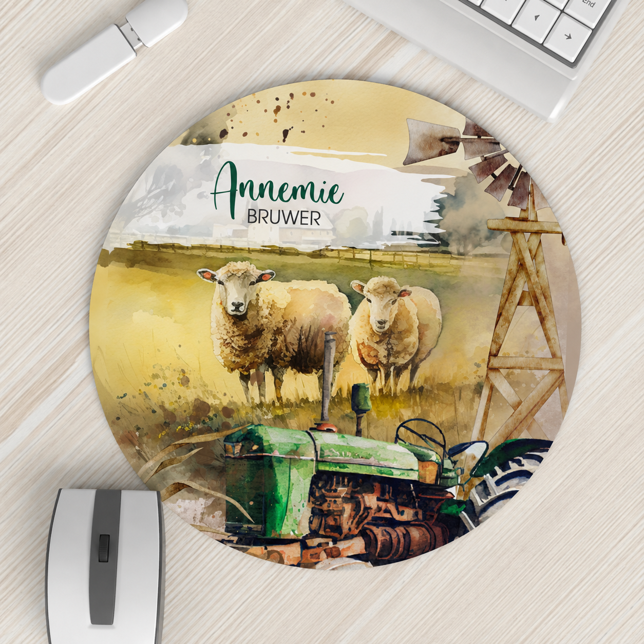 TRACTOR SHEEP FARMING MOUSEPAD