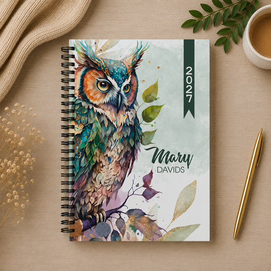 FLORAL OWL 1 DAY DIARY 2027