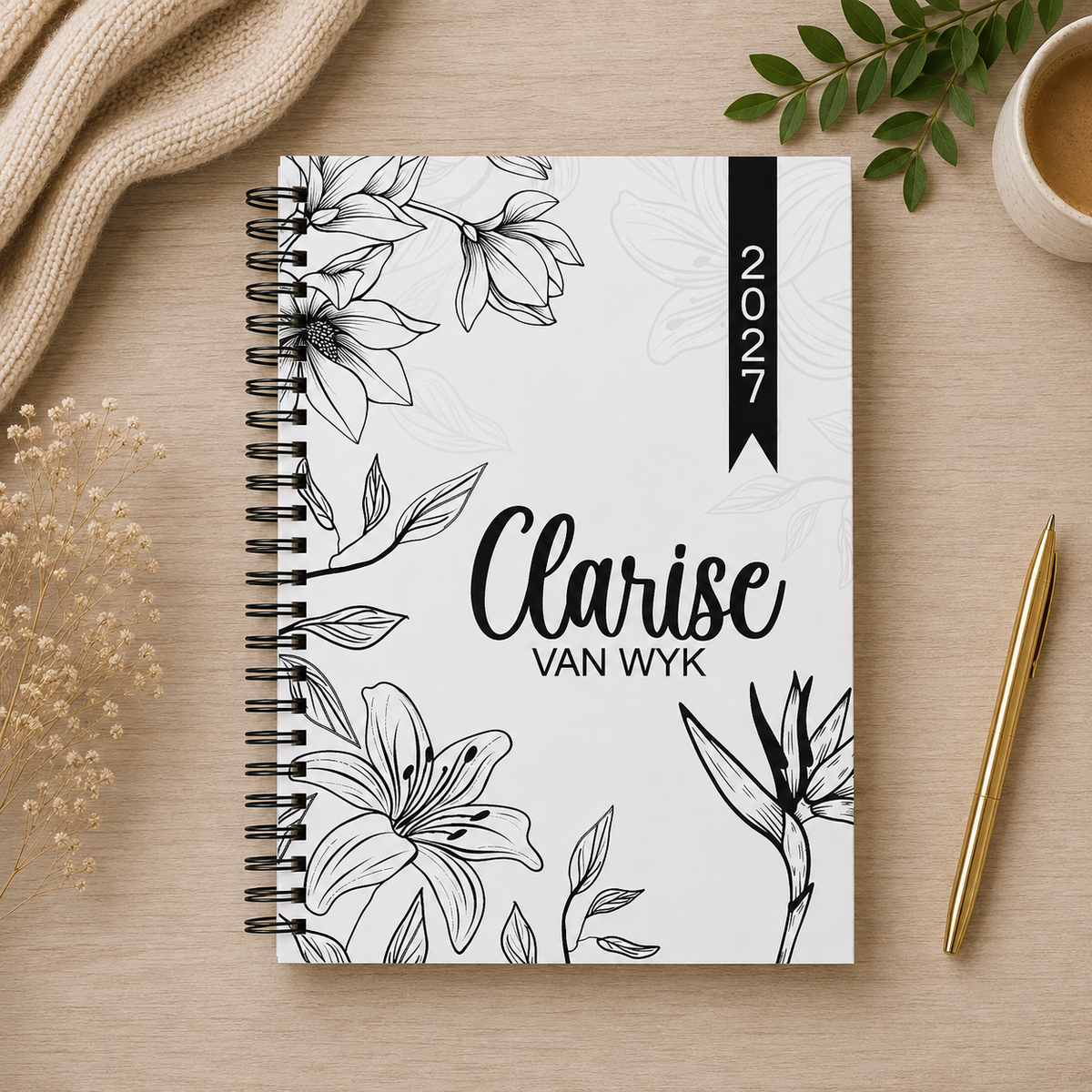 FLORAL COLORING 1 DAY DIARY 2027