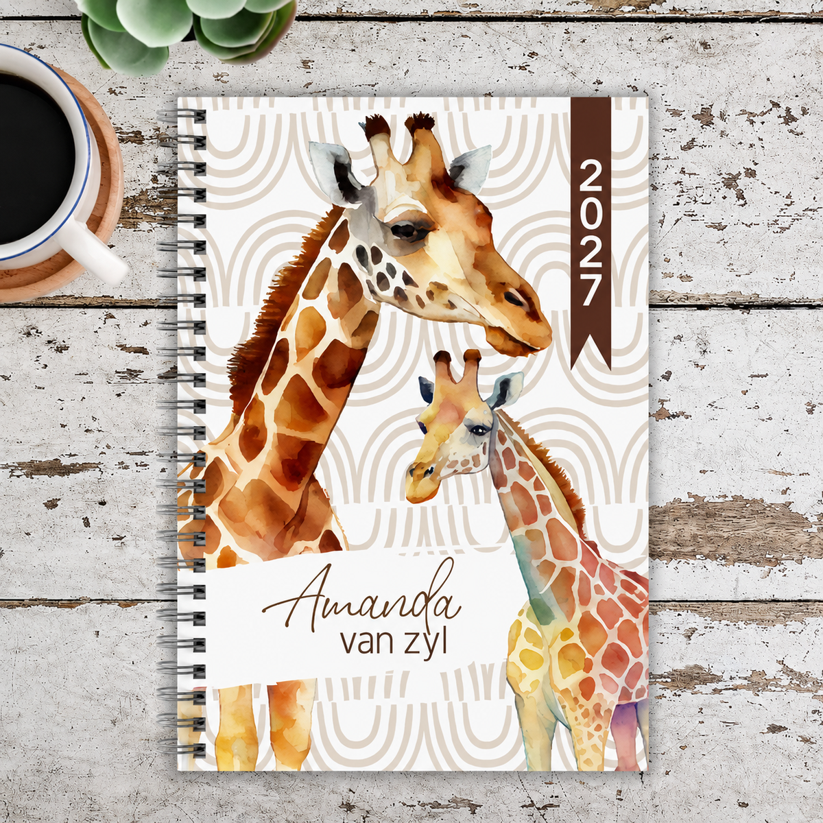 Personalised 2027 diary featuring a custom cover design, perfect for business, school, or personal organisation