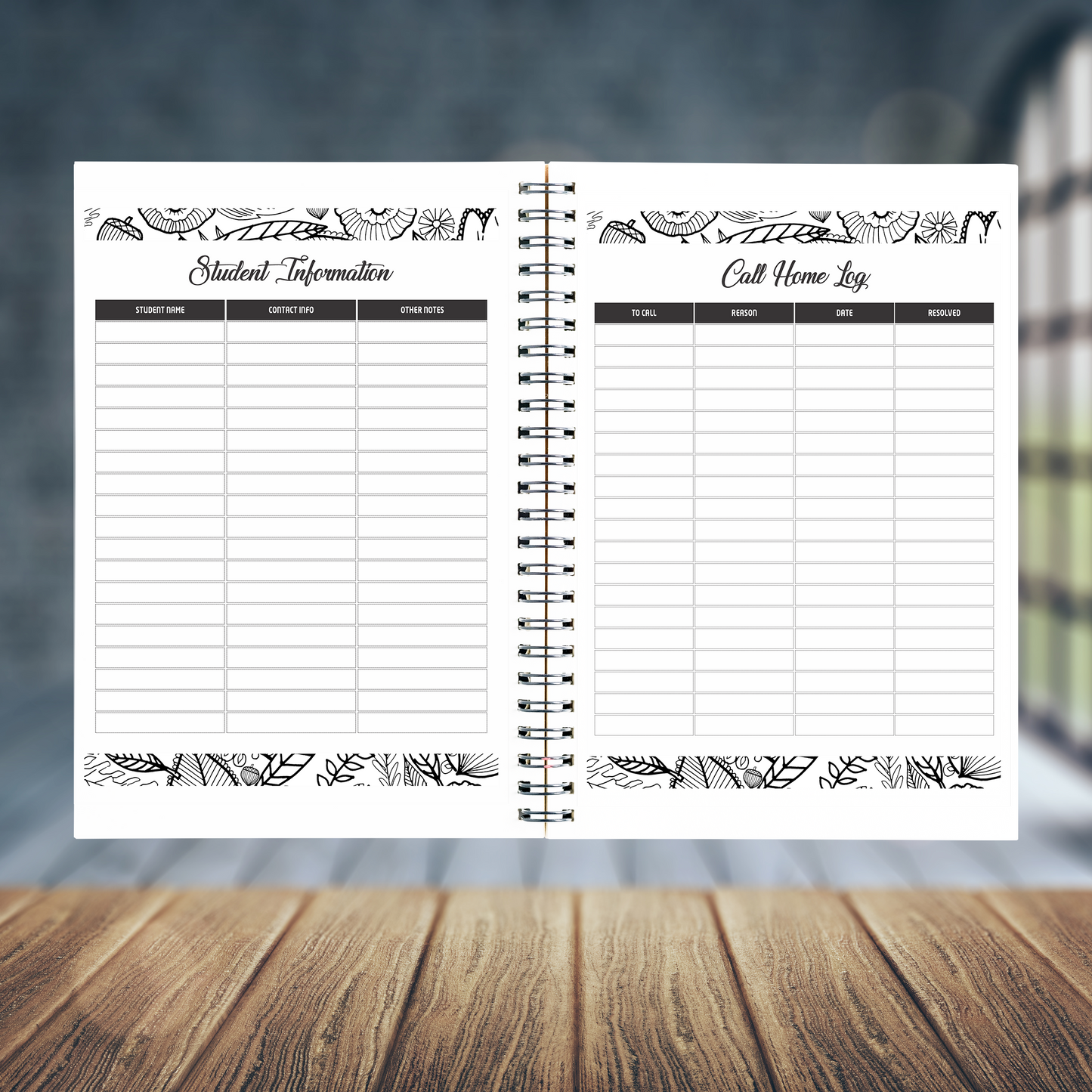 WHITE BLOSSOMS TEACHER PLANNER 2025