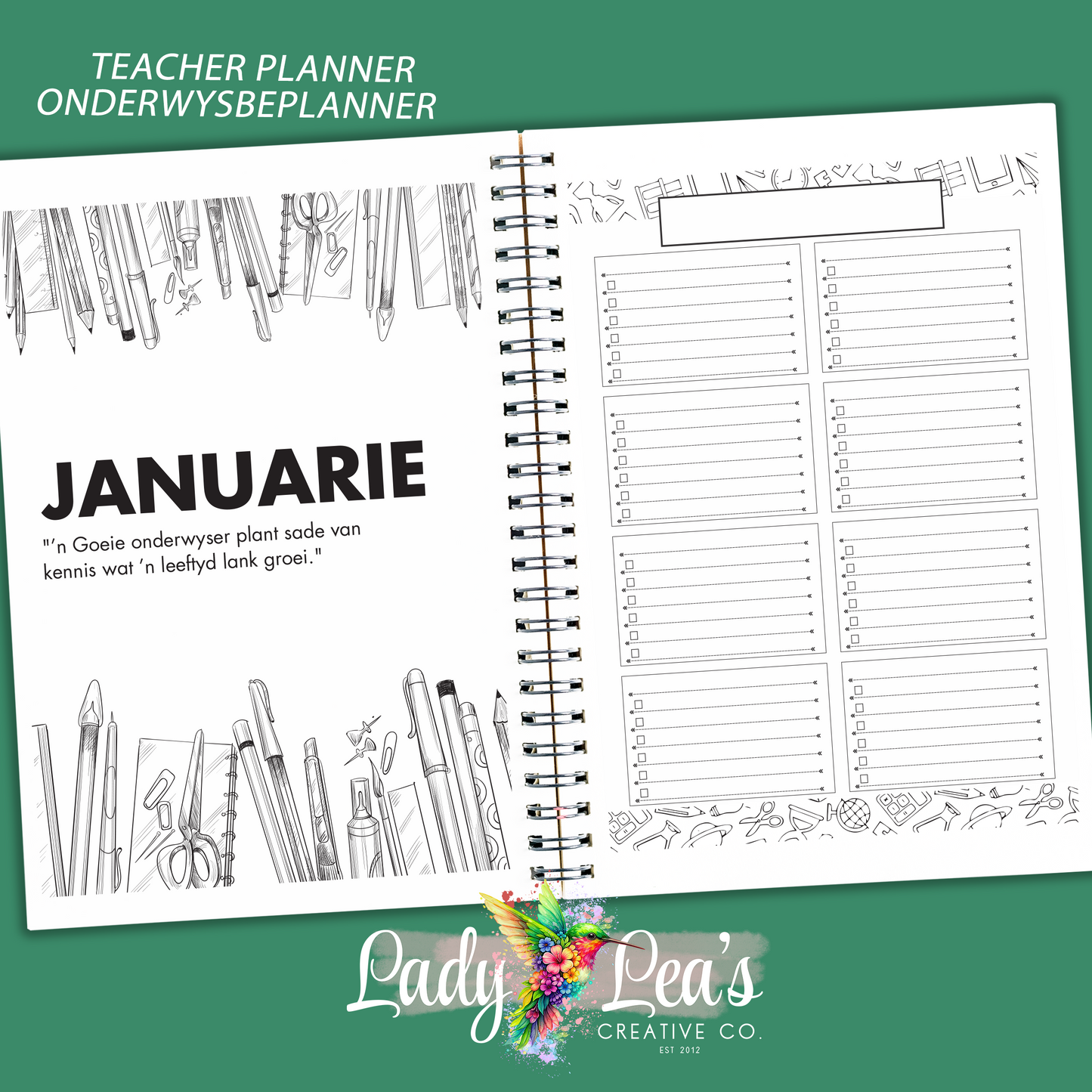 WATERCOLOR JACK RUSSEL TEACHER PLANNER 2027
