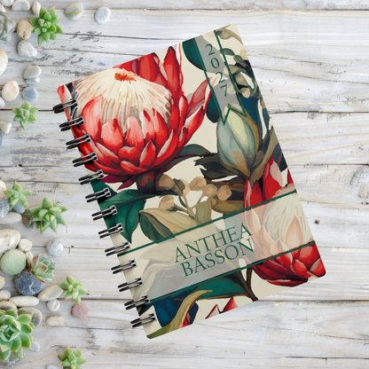 PROTEA BURGANDY GREEN 1 DAY DIARY 2027