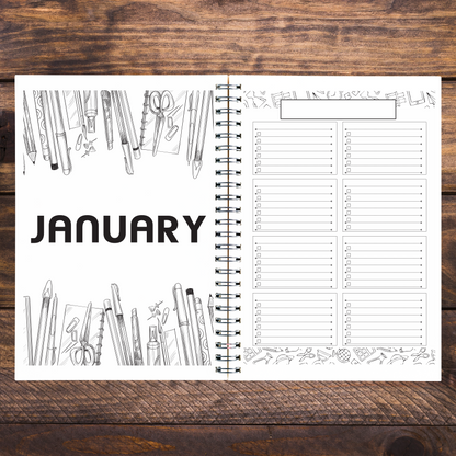 FLORAL LION TEACHER PLANNER 2026
