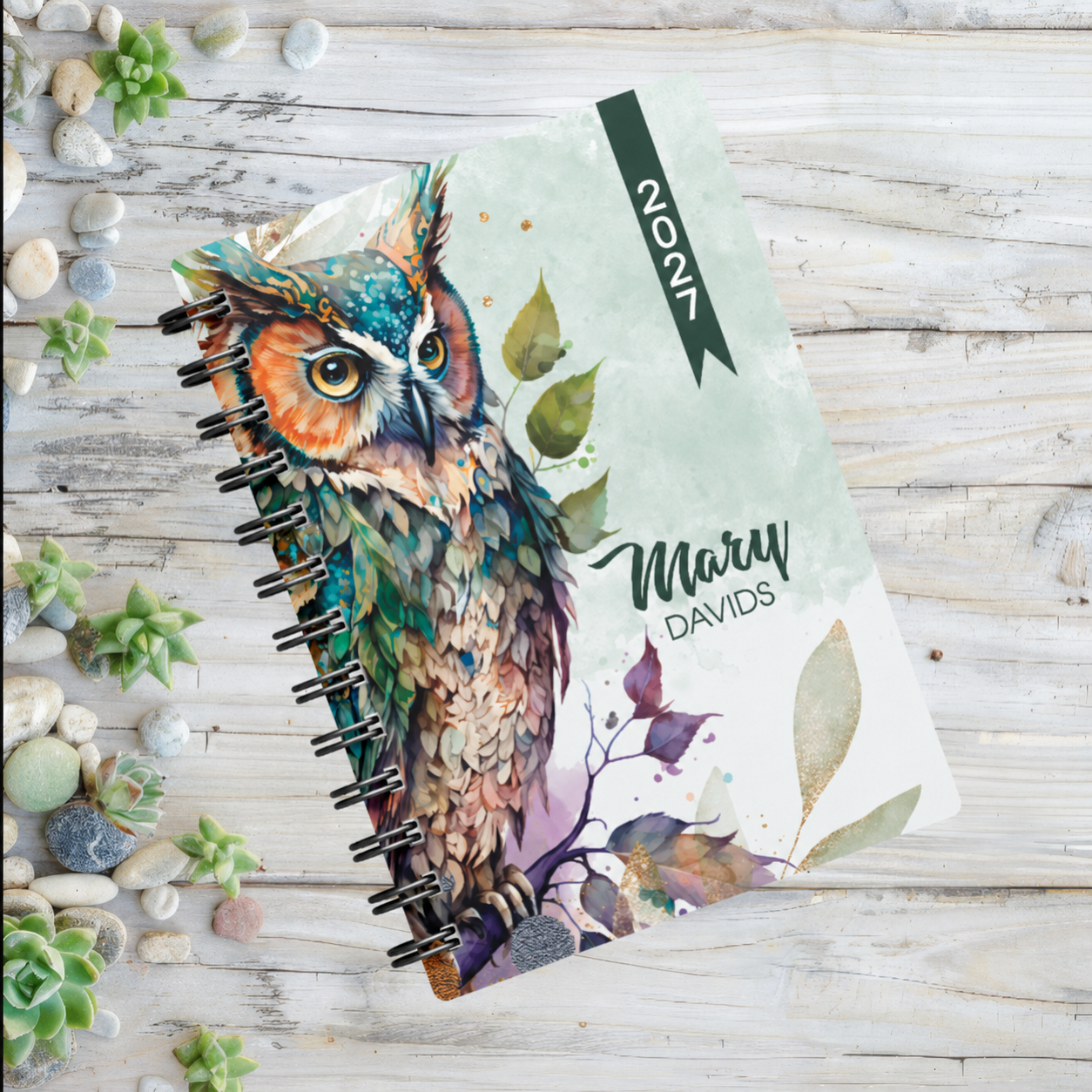 FLORAL OWL 1 DAY DIARY 2027