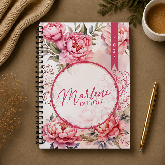 WATERCOLOR PEONIES 1 DAY DIARY 2027