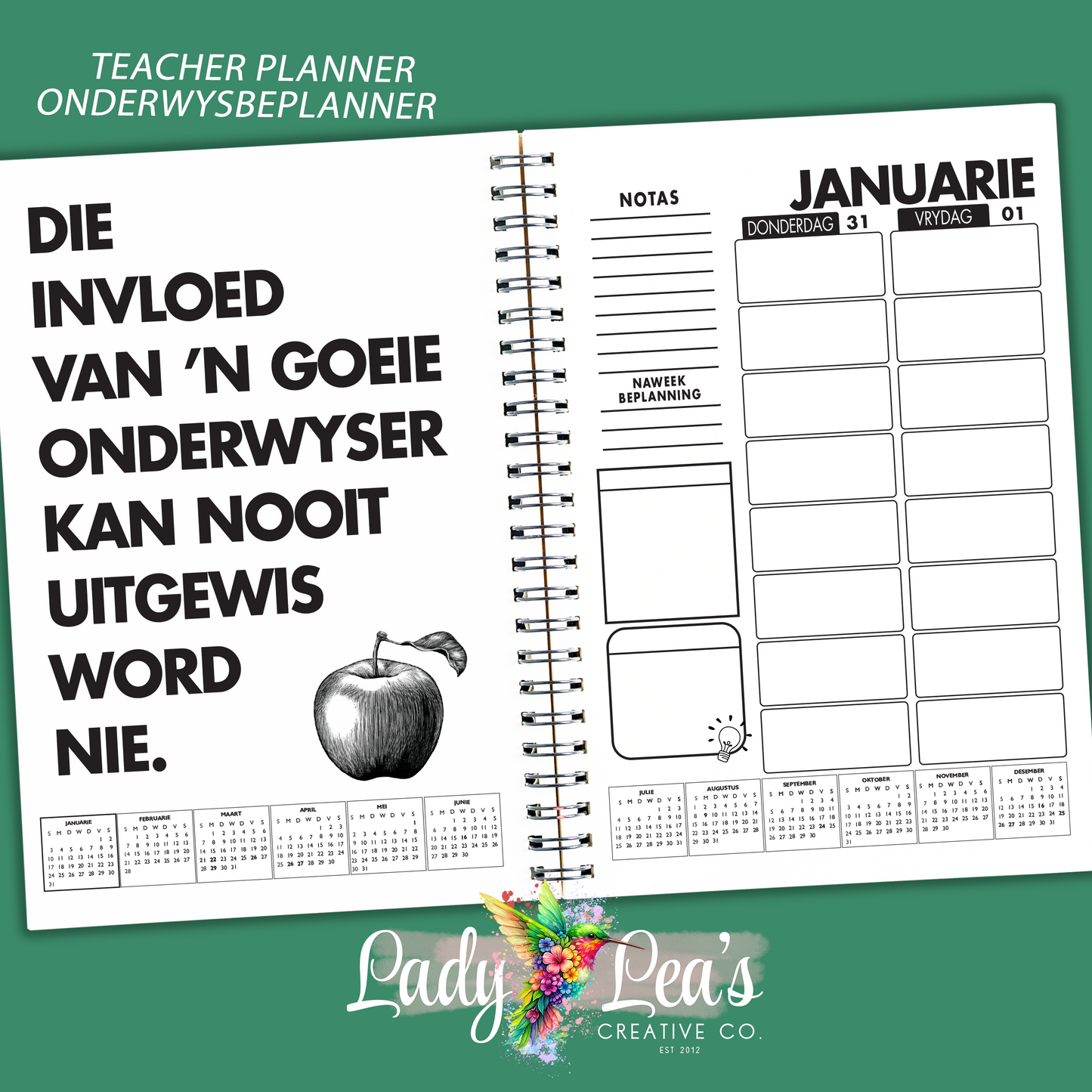 WATERCOLOR JACK RUSSEL TEACHER PLANNER 2027