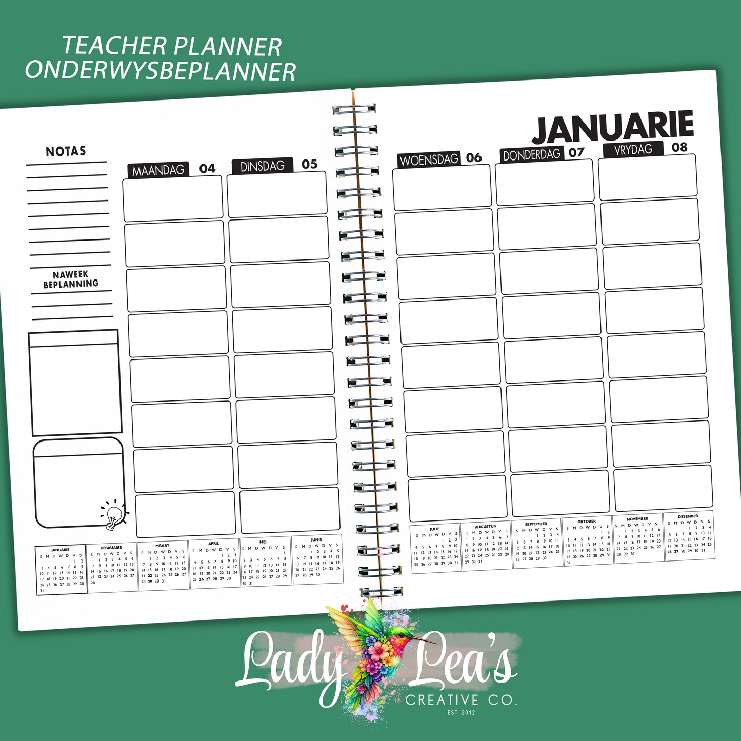 WATERCOLOR JACK RUSSEL TEACHER PLANNER 2027