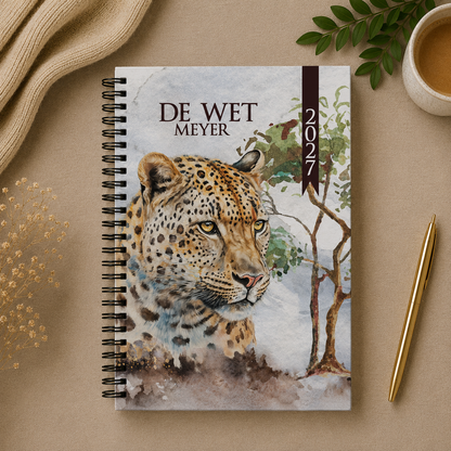 WATERCOLOR LEOPARD 1 DAY DIARY 2027