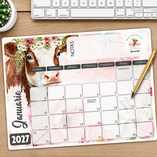 FLORAL CALF DESKPAD 2027