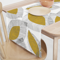 LINE DRAWN LEAVES MUSTARD RUNNER