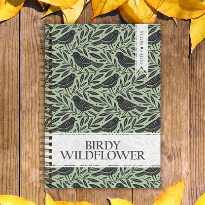 BIRDS PATTERN MINT NOTABOOK