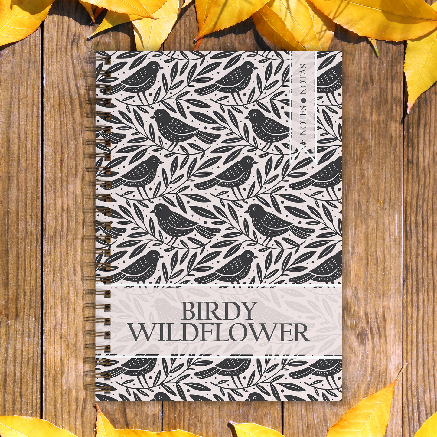 BIRDS PATTERN PINK NOTABOOK