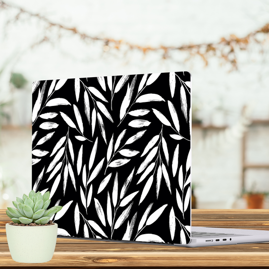 BLACK LEAVES LAPTOP SKIN