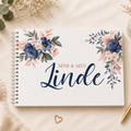 BLUE FLORAL ROSE WEDDING GUESTBOOK
