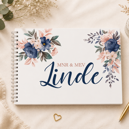 BLUE FLORAL ROSE WEDDING GUESTBOOK