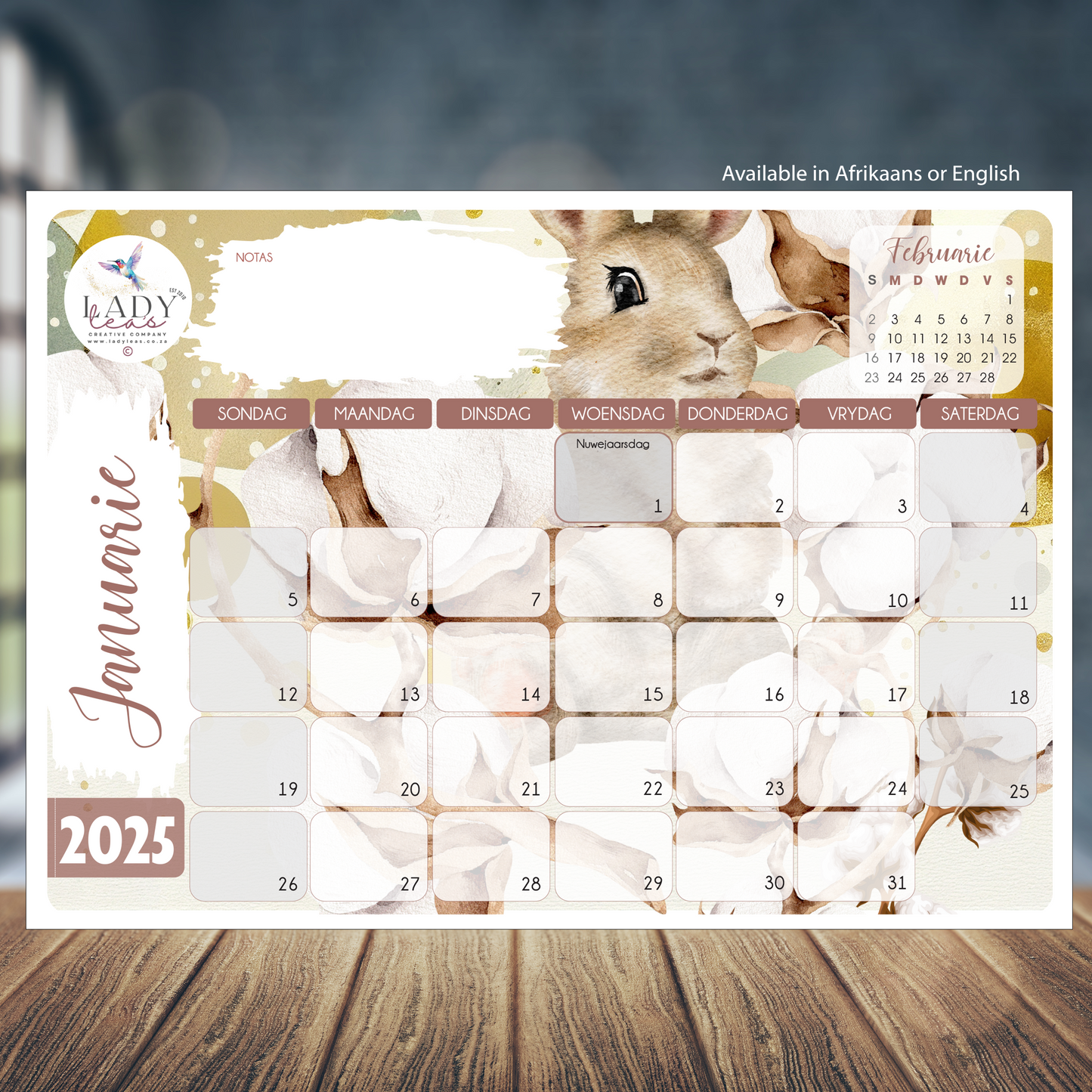 COTTED BUNNY DESKPAD 2025