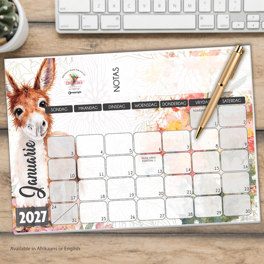 CUTE DONKIE WATERCOLOR DESKPAD 2027