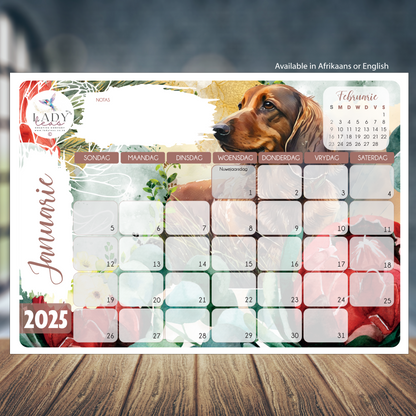 BROWN DACHSHUND DESKPAD 2025