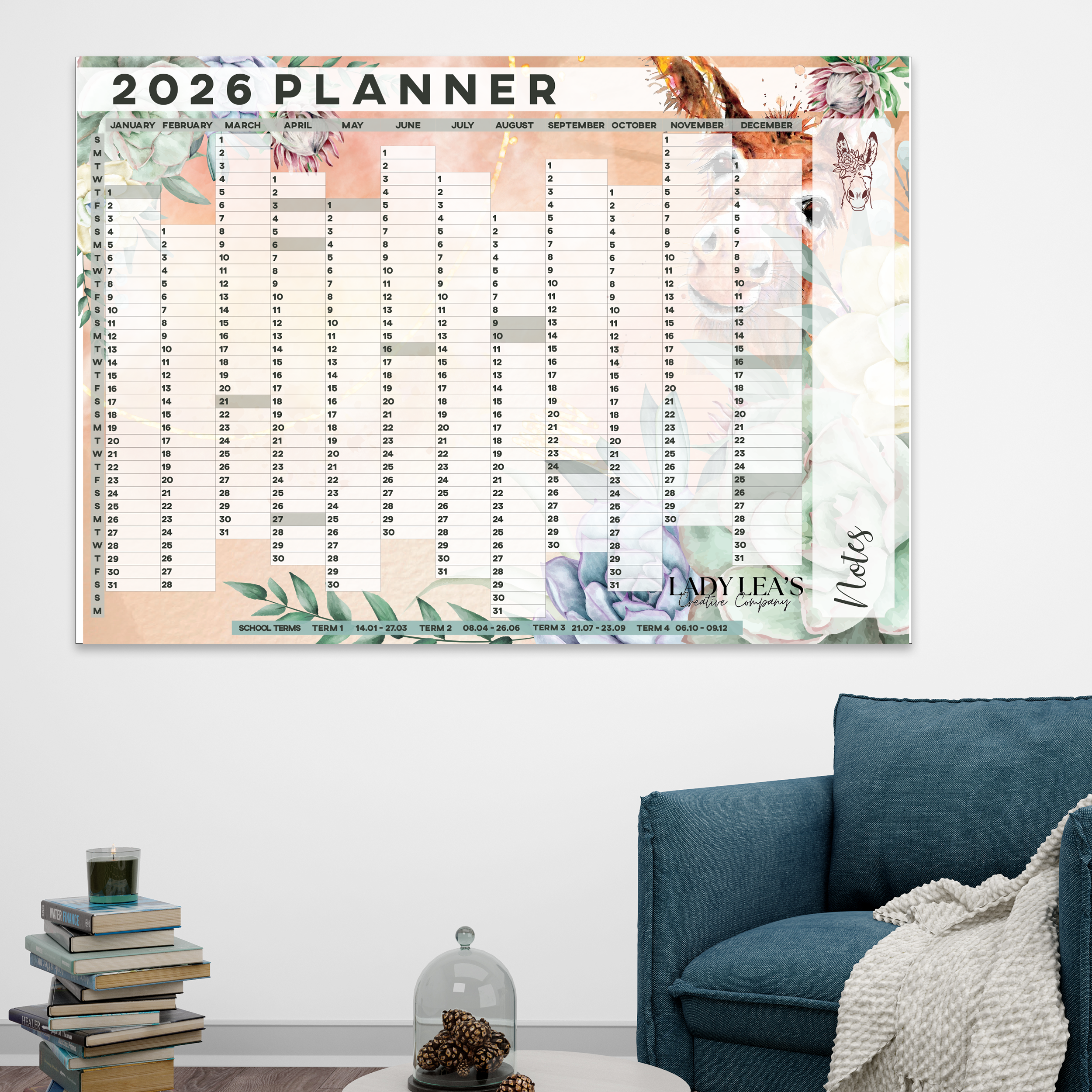 DONKIE BROWN WALL CALENDAR 2026