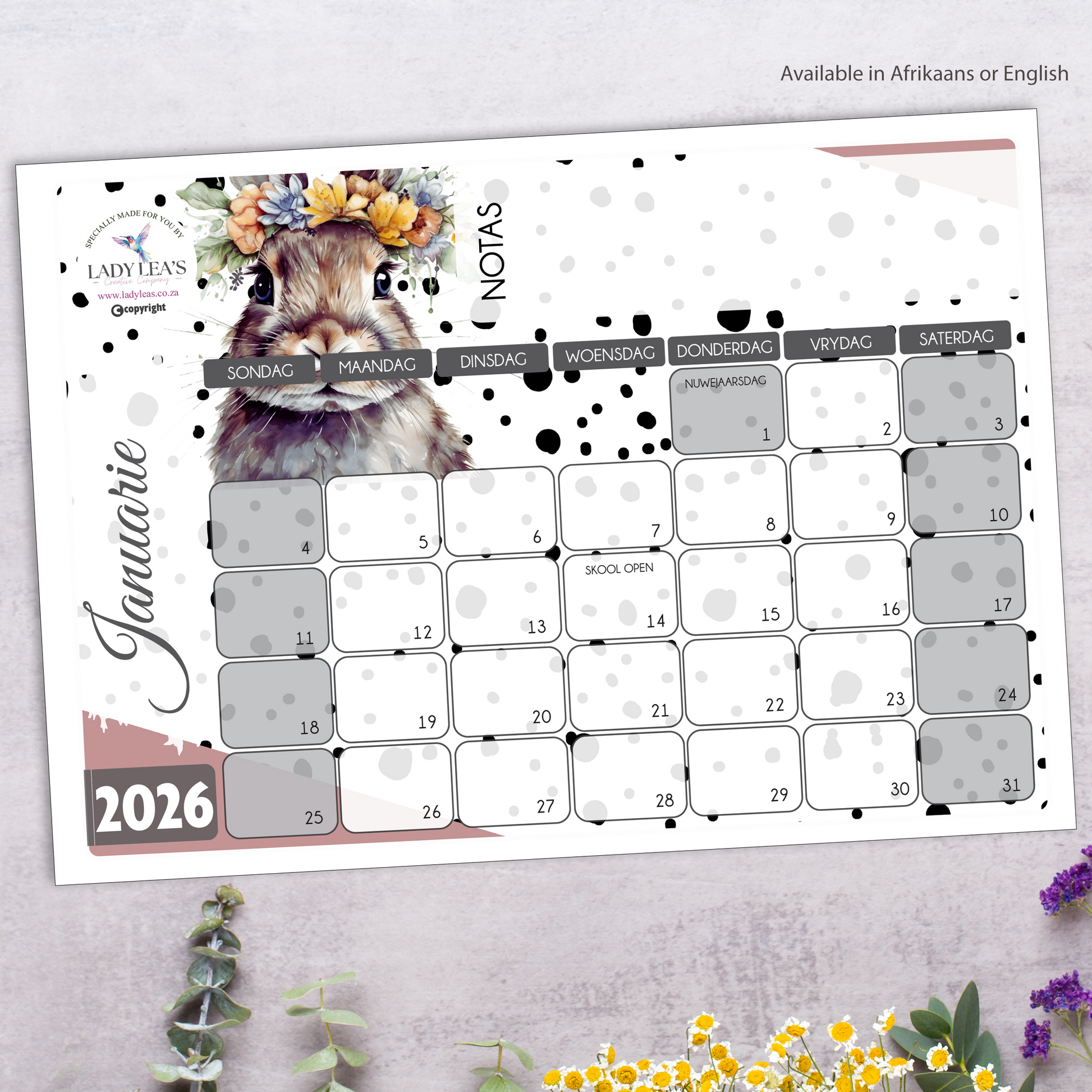 DOTTED BUNNY DESKPAD 2026