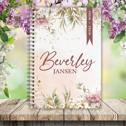 Custom Notebook with floral design 