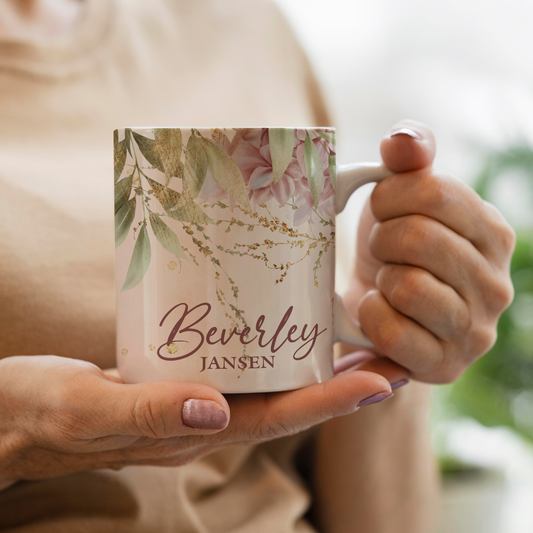 FINE FLORAL BLUSH MUG